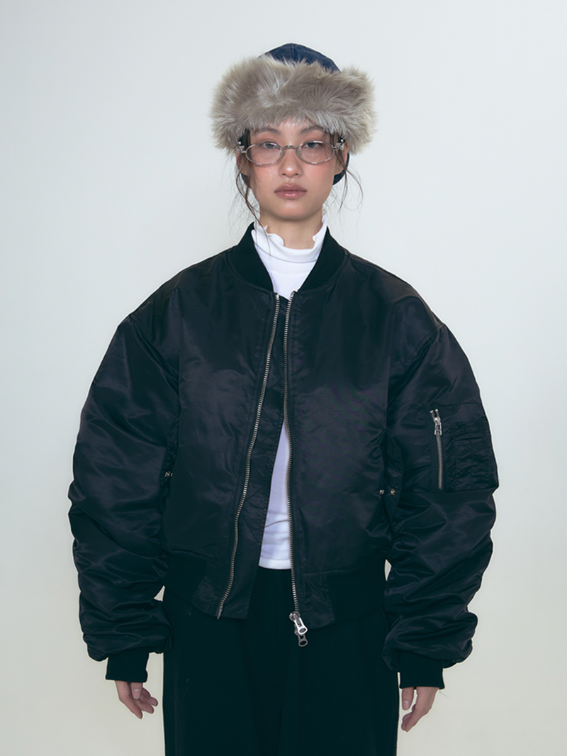 calloutnewyear(cony)（コールアウトニューイヤー(コニー)）の「VOLUME SHIRRING MA-1 / BLACK（Jackets/Outerwear）」