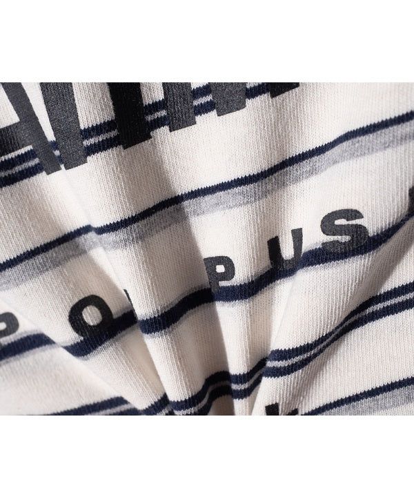 LBストライプ シンプルロゴ ウォッシュド Tシャツ(Ivory)