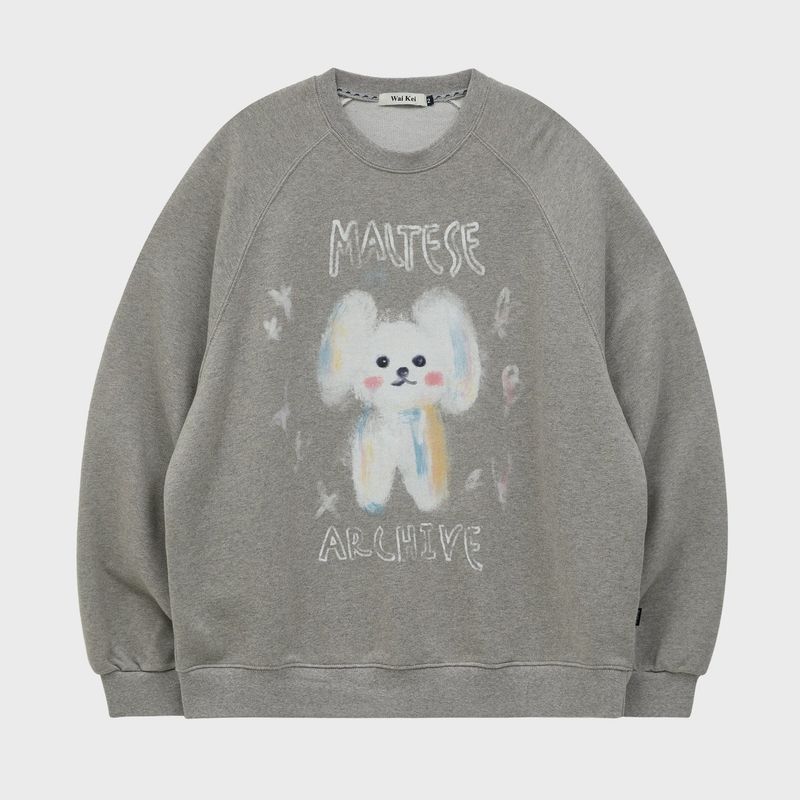 WaiKei(ワイケイ)の「Oil Painting Maltese Raglan Sweatshirt(Tops)」