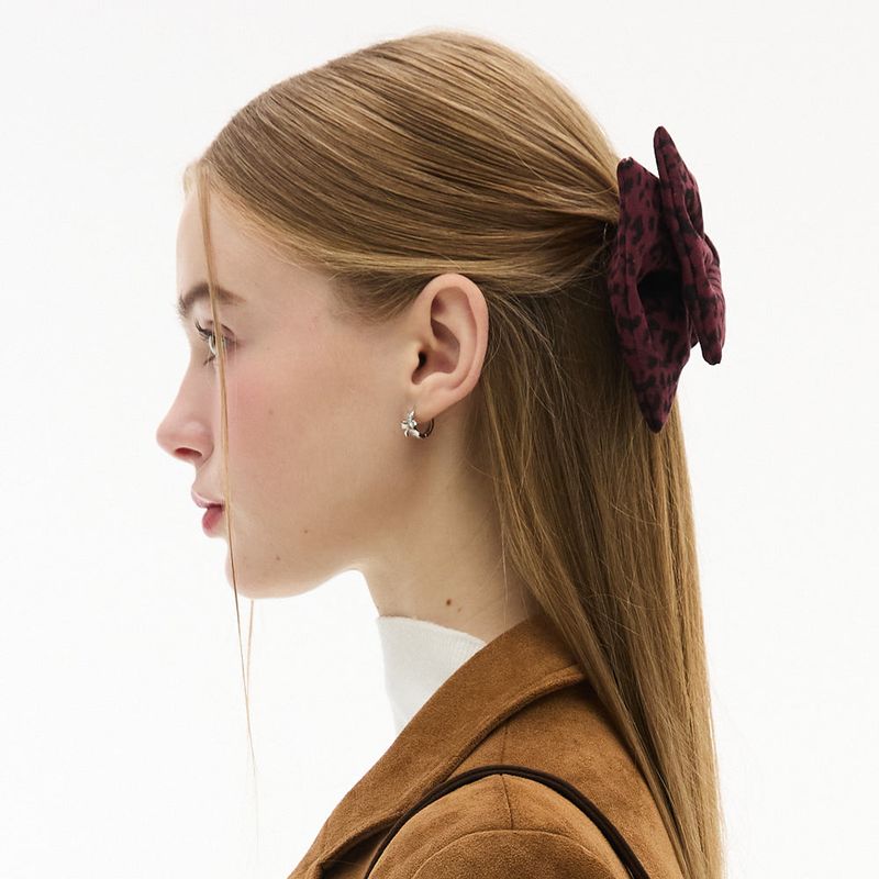 Leopard Big Ribbon Hairpin
