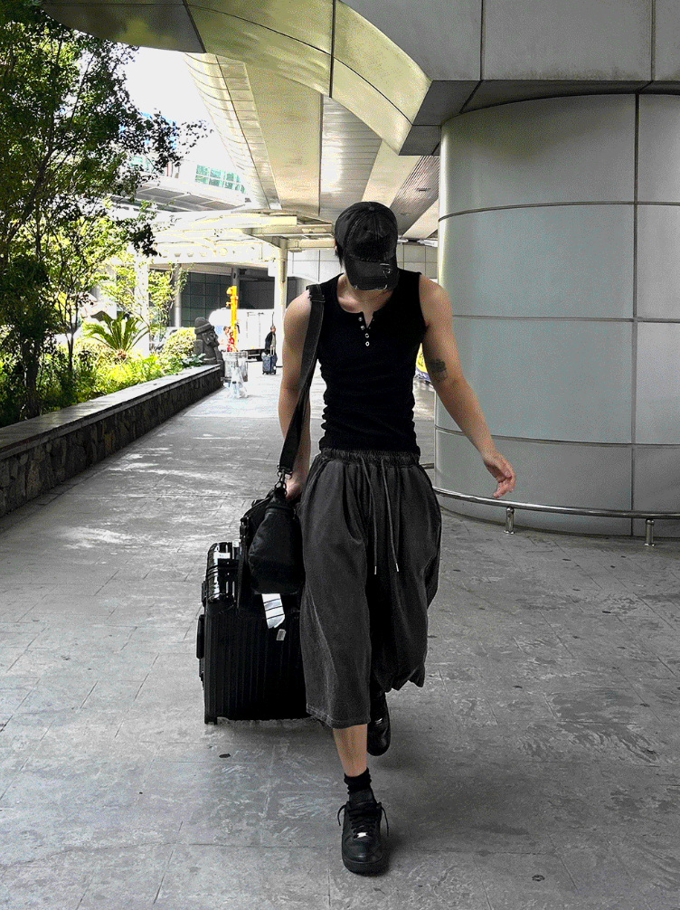 Pigment Silver Charcoal Bermuda Training Pants
