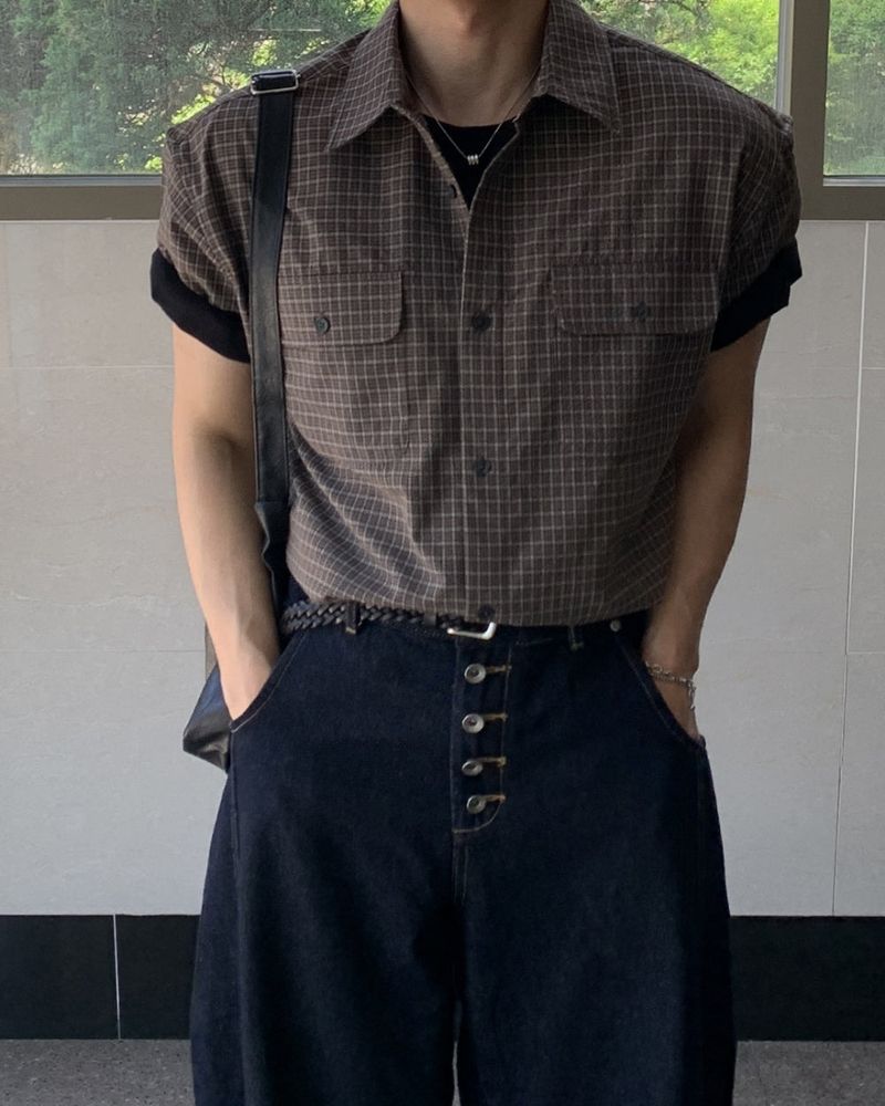 Mensfloor（メンズフロア）の「Eches Crop Check Short Sleeve Shirt（Tops）」