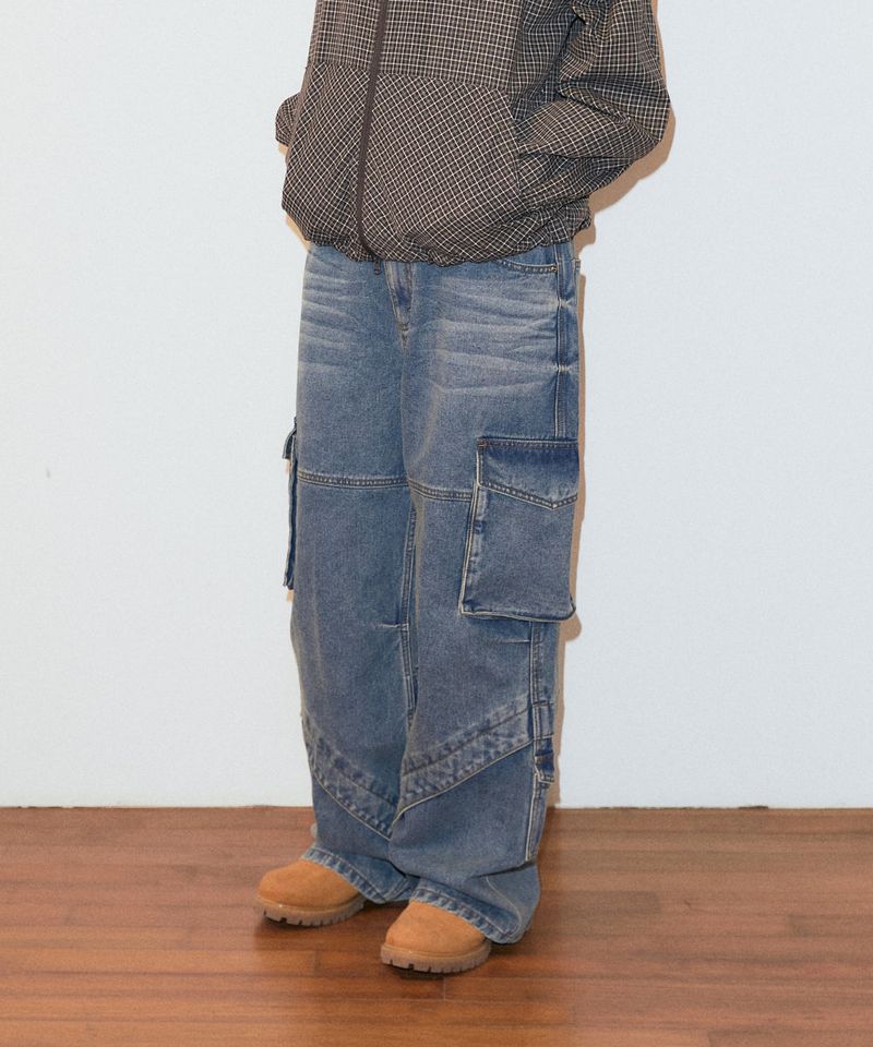 WIDE CARGO DENIM PANT