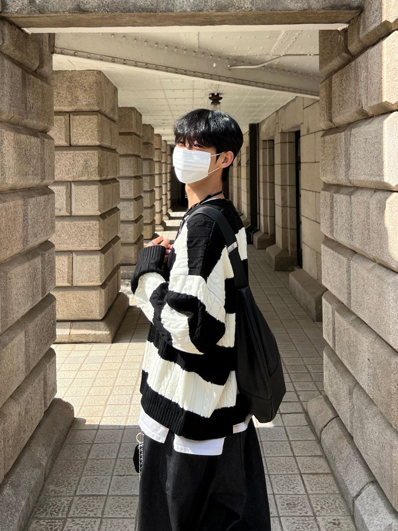 Oversized Striped Cable Knit (4 colors)