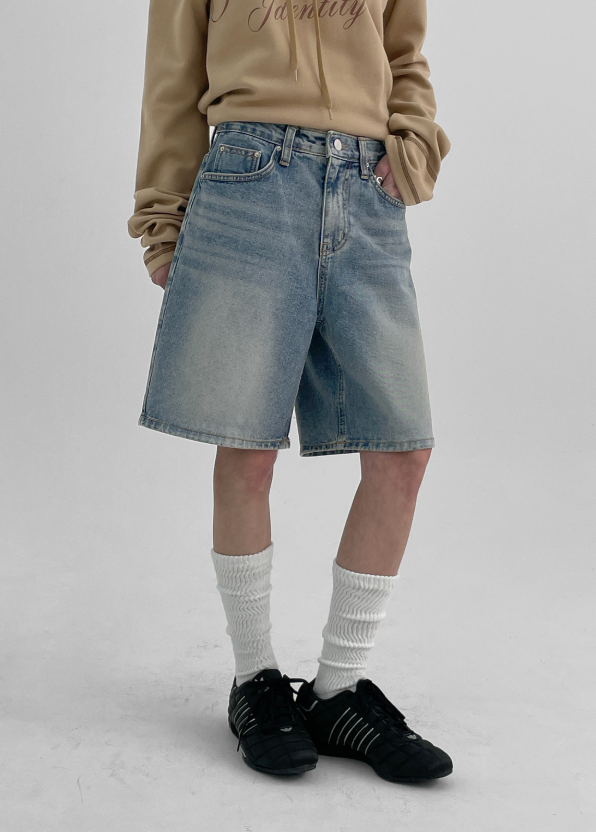[B-DENIM] ESSENTIAL HALF SHORTS 040