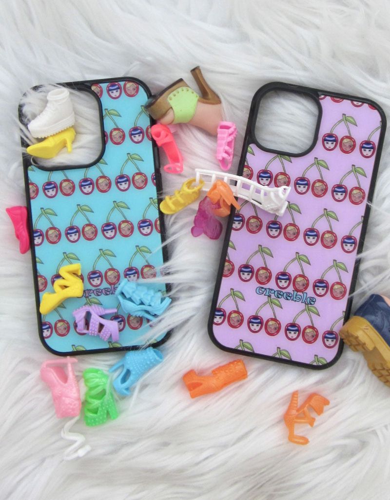 [MADE] cherry twin glass bumper case(blue)