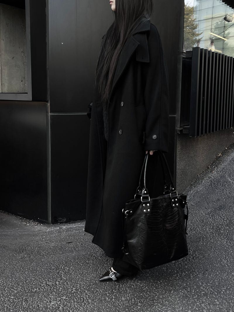 city high neck long coat (2color)