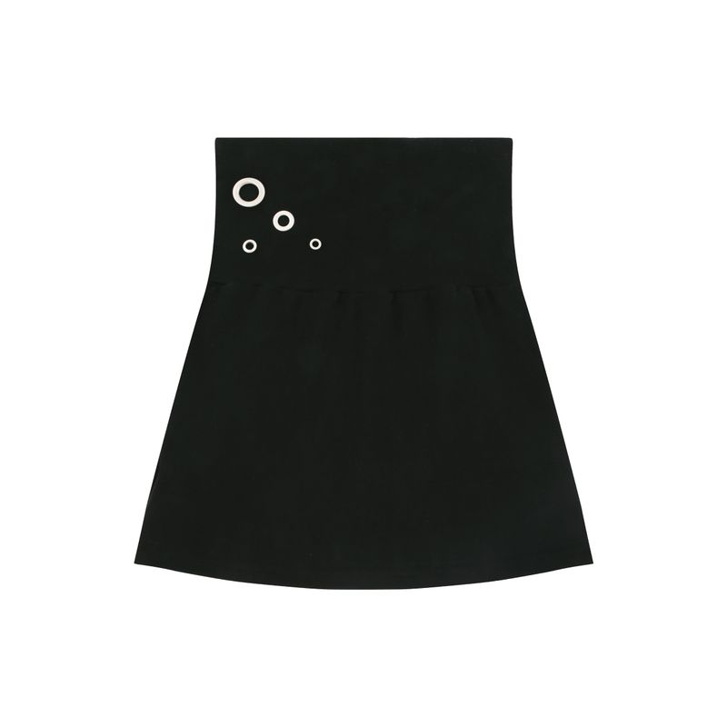 Eyelet 2 - Way Wrap Skirt - Black