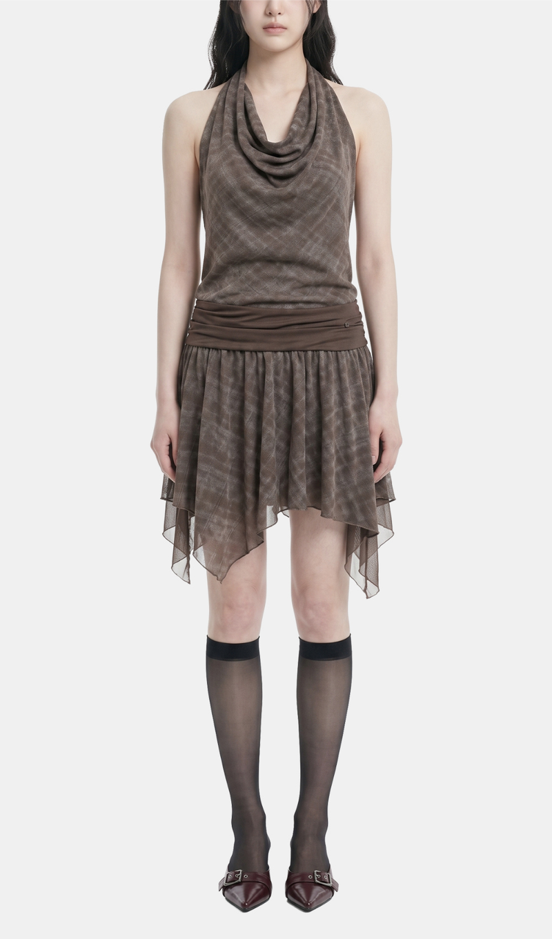 Elina Draped Halter Dress