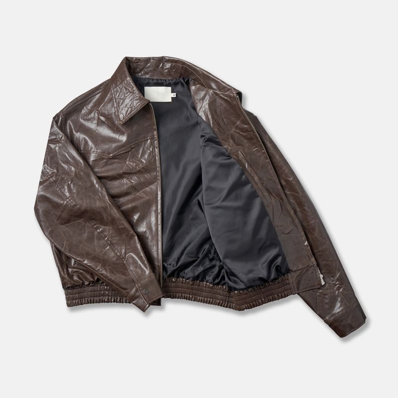 Chelo Wrinkled Leather Jacket (2color)