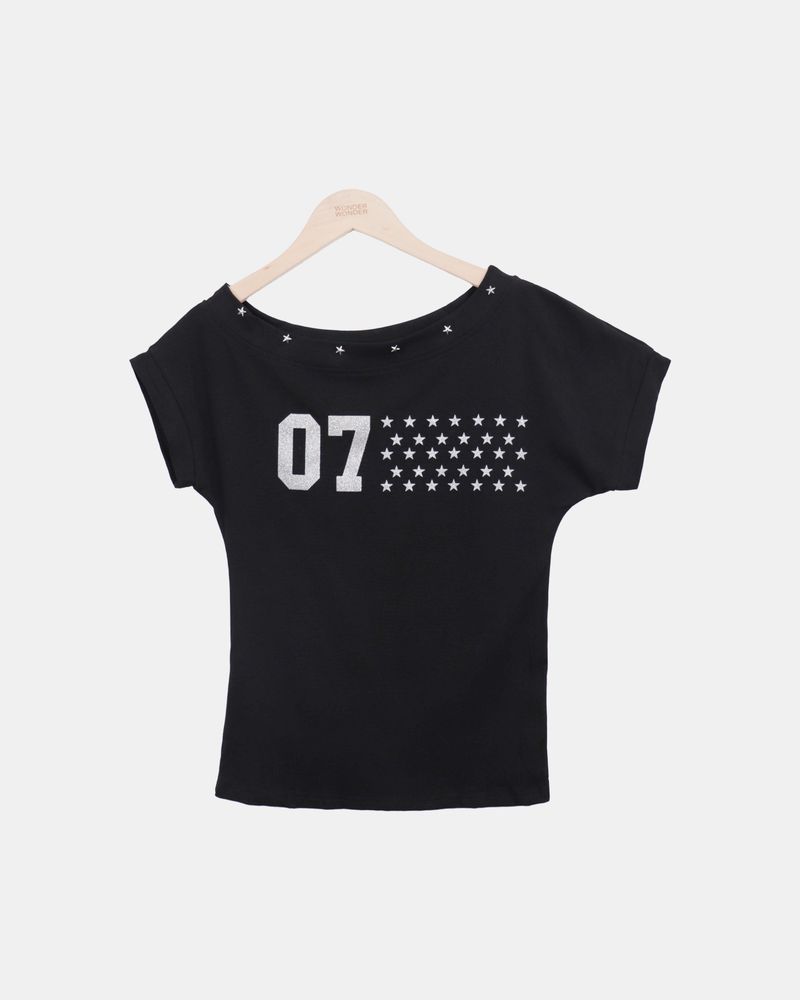ヤエル スタッズ ワンショルダー Tシャツ