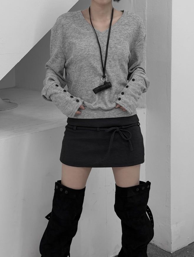 Zven Button V-Neck Knit