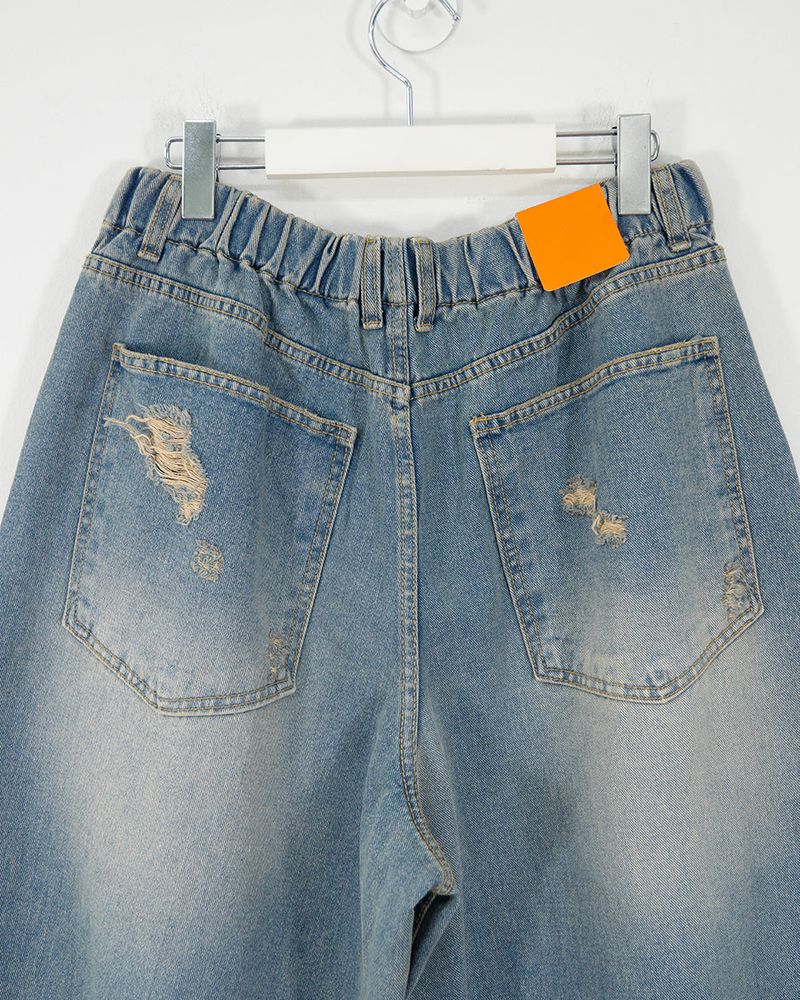 Damage Washing Denim Pants