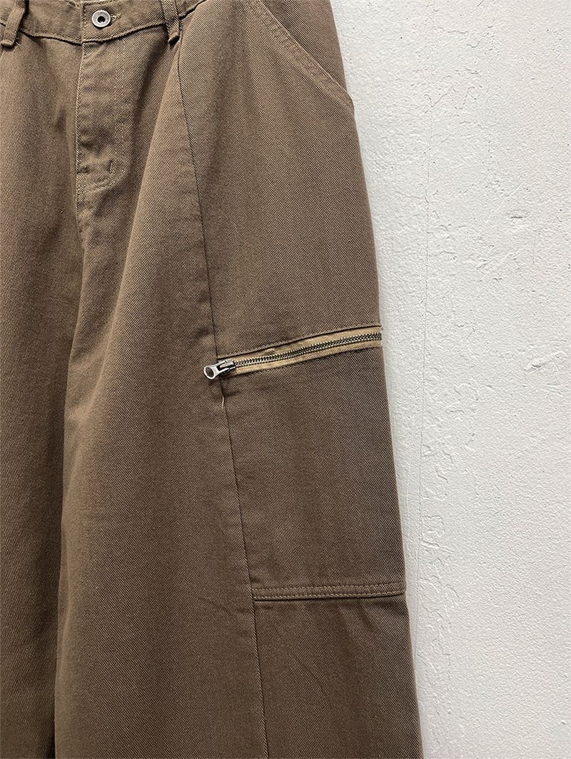 ZIPPER WIDE TROUSER PANTS (3C)