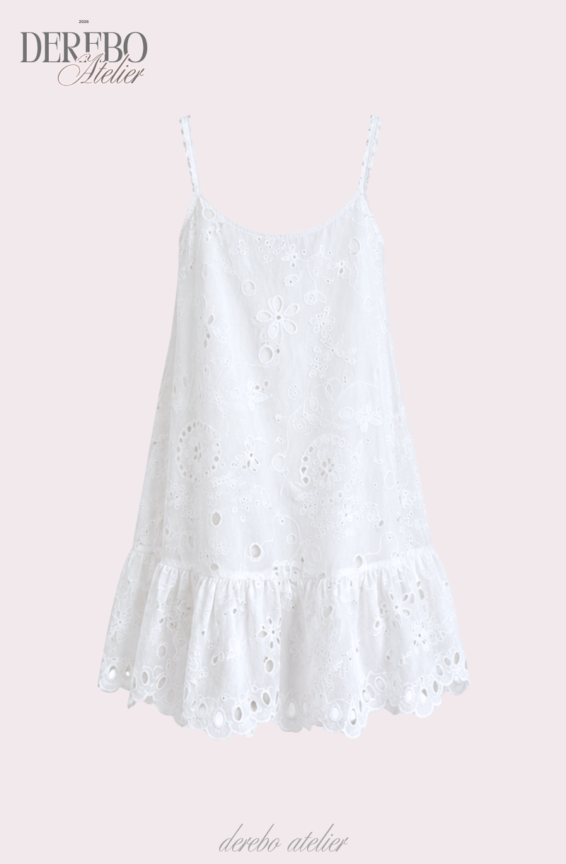 Punching Daisy White Sleeveless Dress 