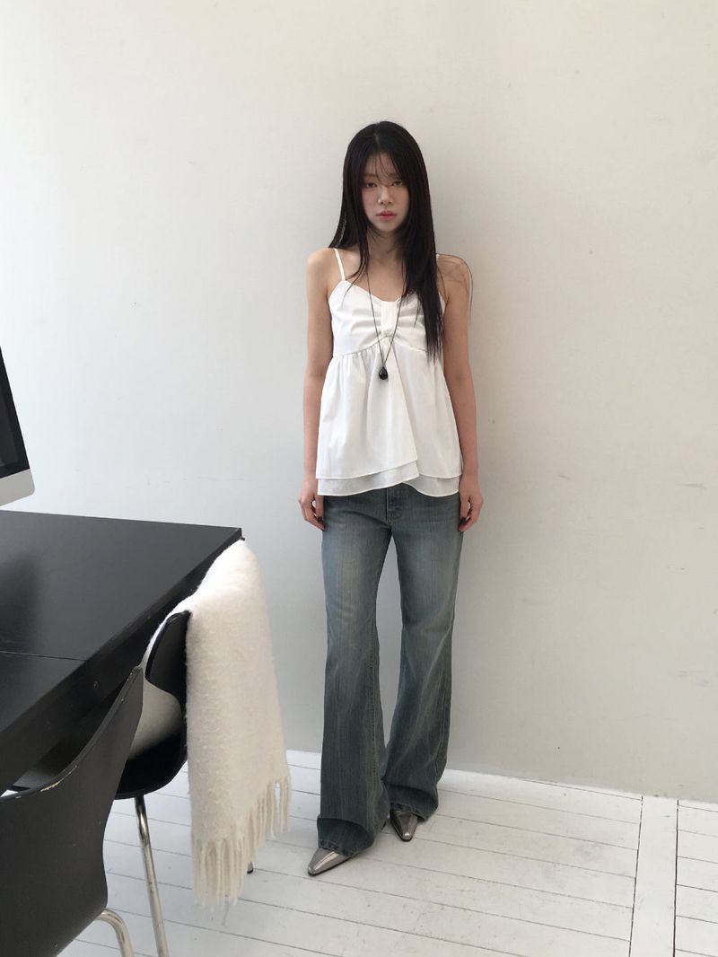 Ribbon bustier blouse