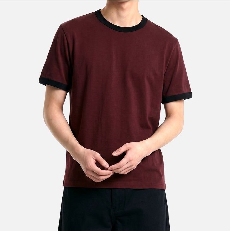 UNDEROFF(アンダーオフ)の「Essential Standard Short-Sleeve Ringer T-Shirt Burgundy(Tops)」