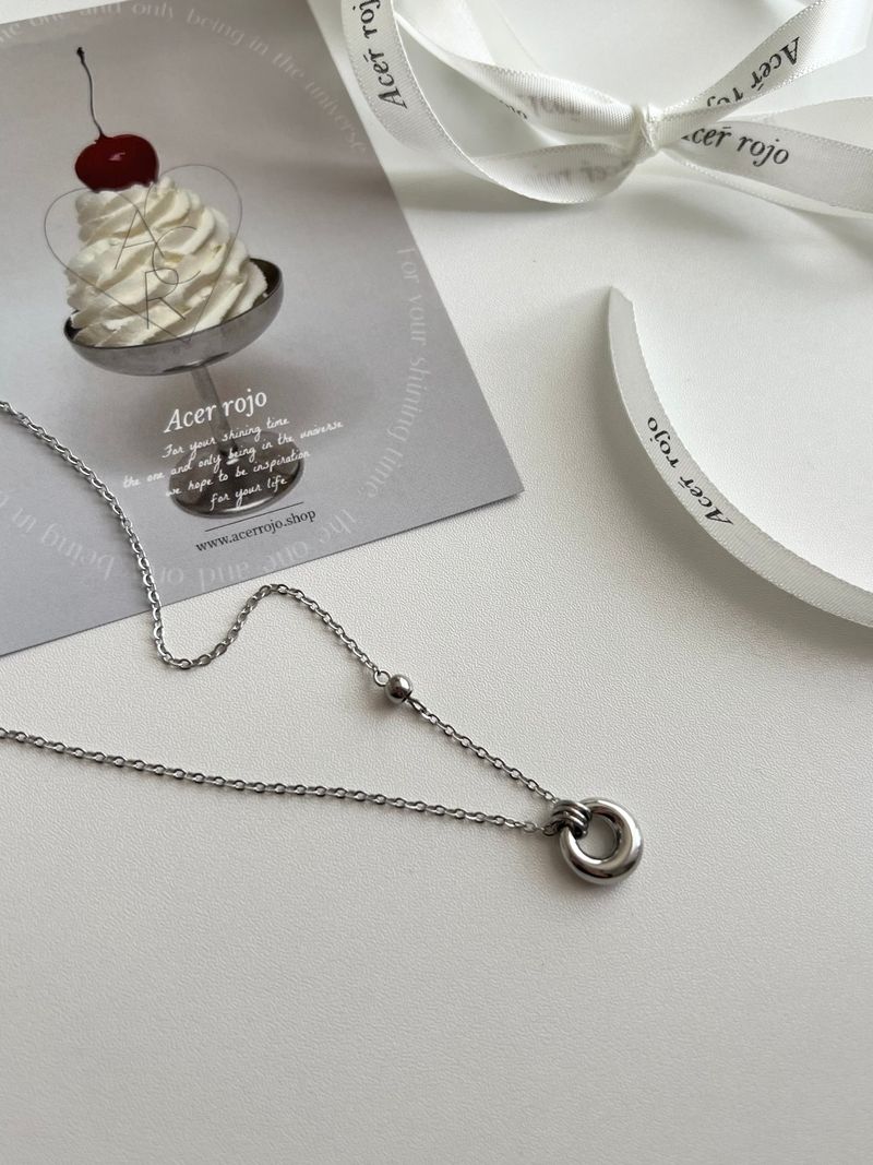 bbpo donut coin stainless steel ball bead necklace