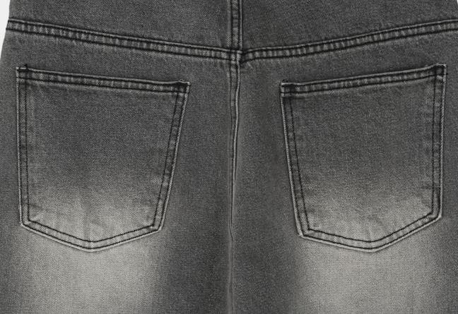 Crete Greywashed Semi-Wide Denim Pants