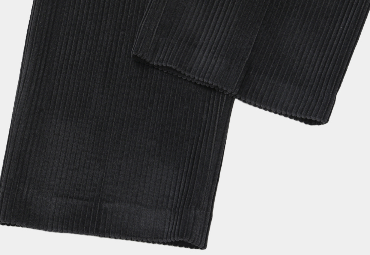 Defaced Late Back Banding Corduroy Wide Pants