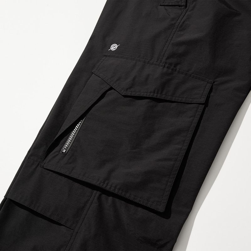 Nylon RIB Ventilation Cargo Pants - BLACK