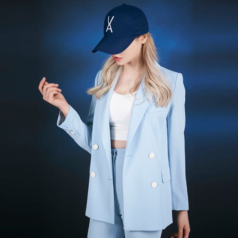 VA Big logo over fit buckle cap NAVY