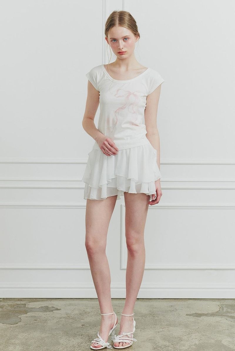 VERA RIBBON TEE white
