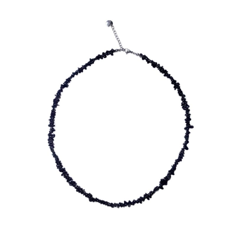 RUNDS(ランド)の「mini gemstone necklace (black)(Accessories)」