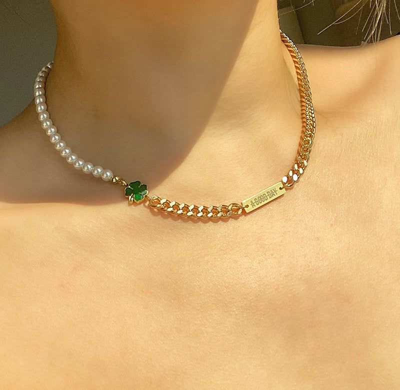 A GOOD DAY(ア グッドデイ)の「HALF ROUND PEARL CHOKER(14k gold plate)(Accessories)」