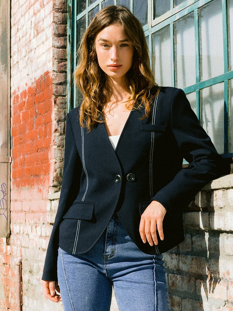 VITALSIGN(バイタルサイン)の「Line No-collar Jacket (2colors)(Jackets/Outerwear)」