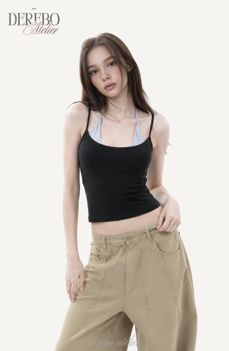 double halter pad sleeveless top