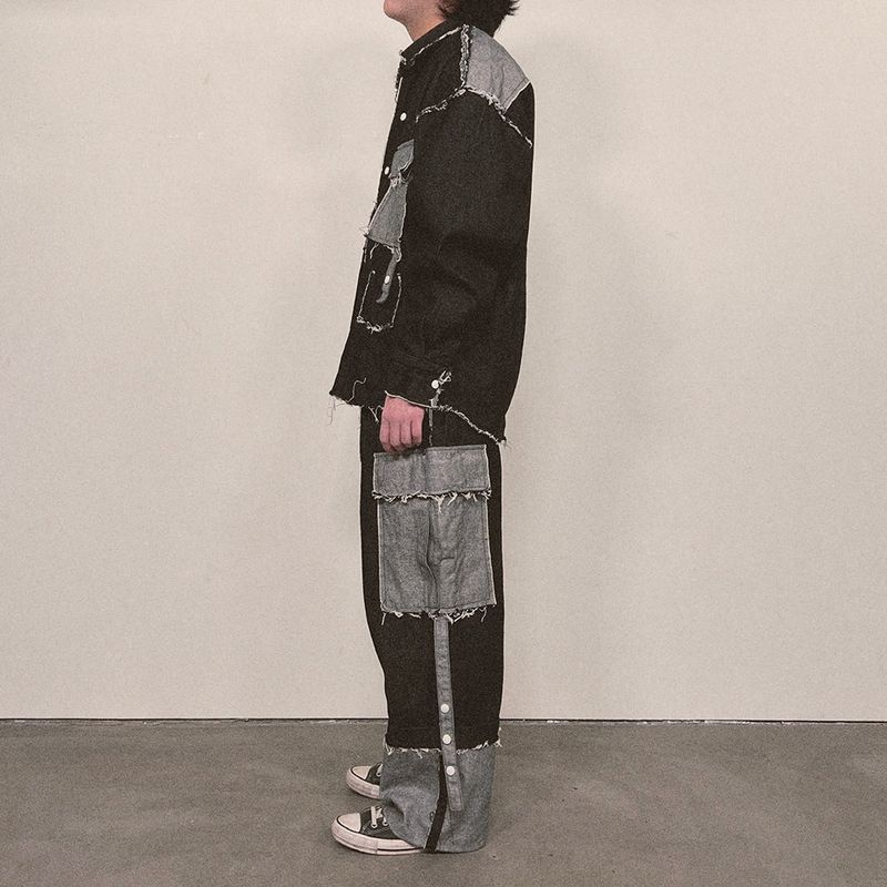 grunge denim shirt_black