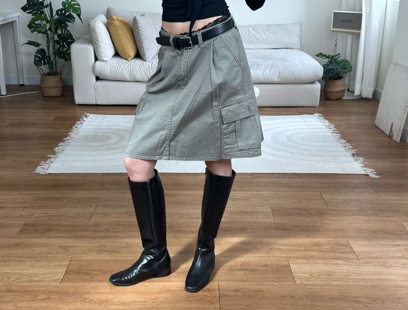 furbaby（ファーベイビー）の「washed cargo midi skirt（Skirts）」