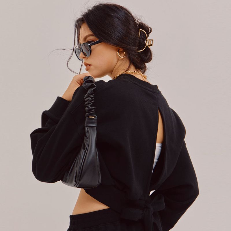 SETSETSET（セットセットセット）の「BACK RIBBON SWEAT SHIRT（Tops）」