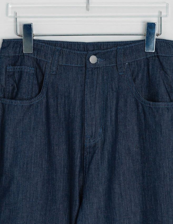 Maroon Side Button Wide Denim Pants