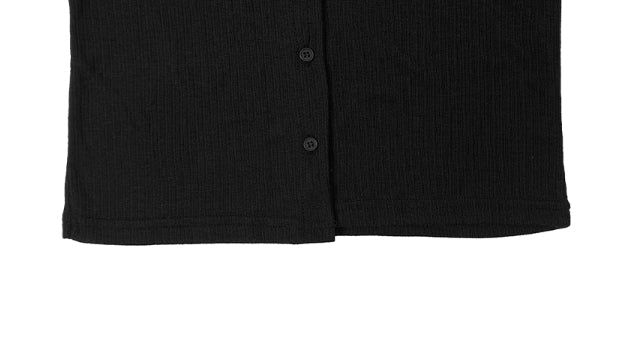 Boa See-Through Button Ribbed Long Sleeve Cardigan