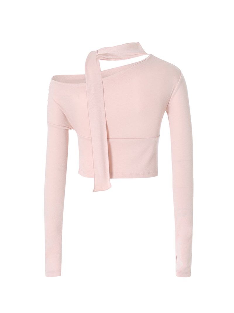 Shirring scarf tshirt (Pink)
