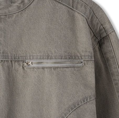Fade Vintage Denim Biker Jacket