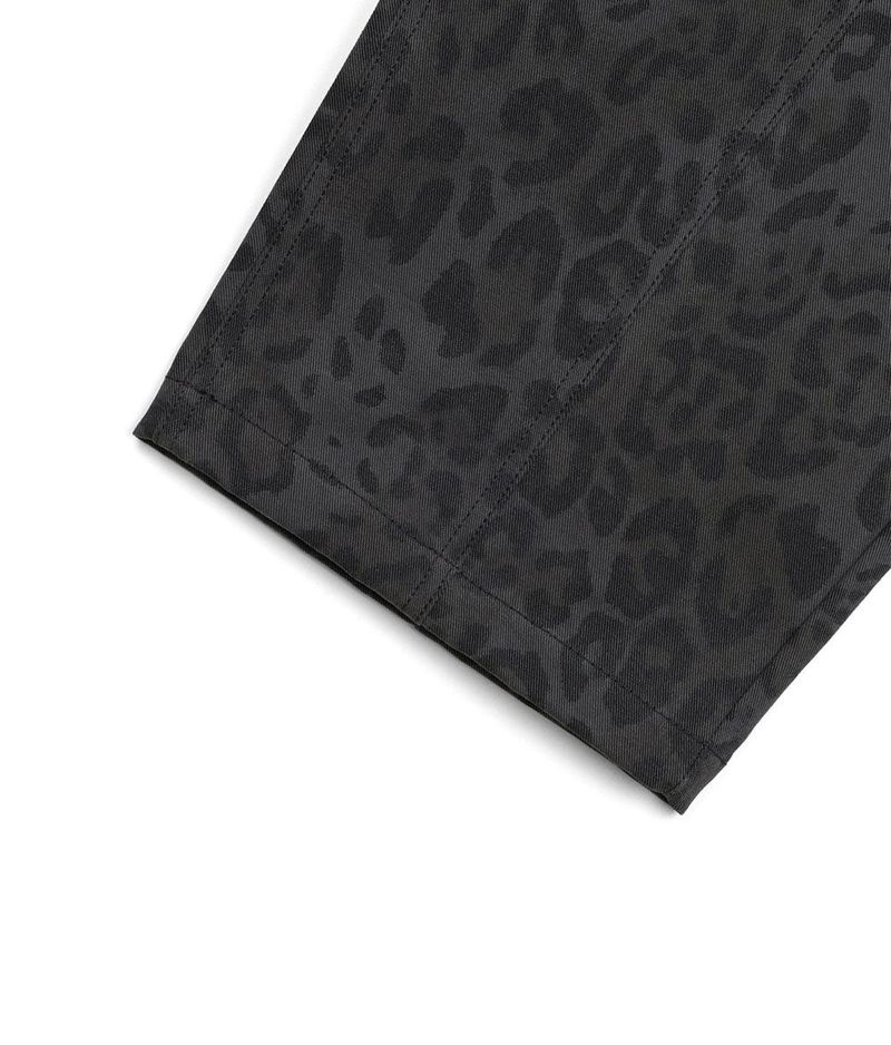 Curved Leopard Pants - Charcoal