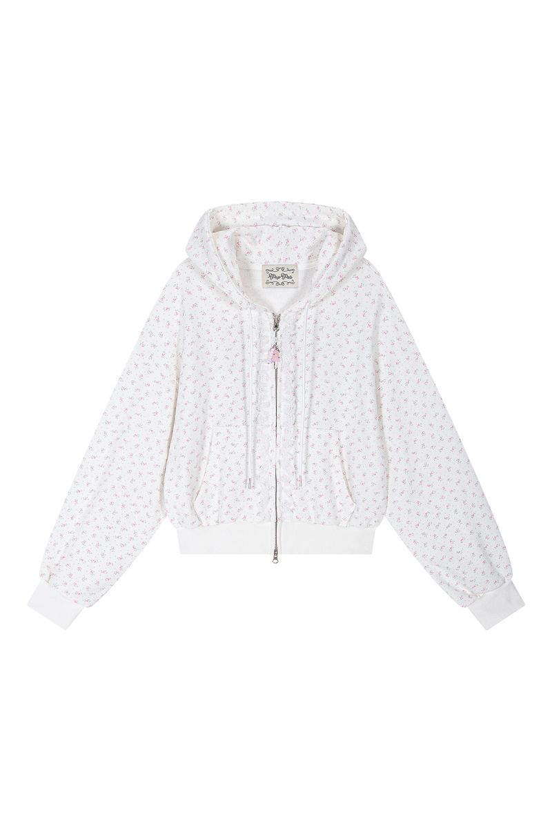 POPPALS（ポップパルズ）の「Lace Hood Zip Up [Ivory]（Tops）」