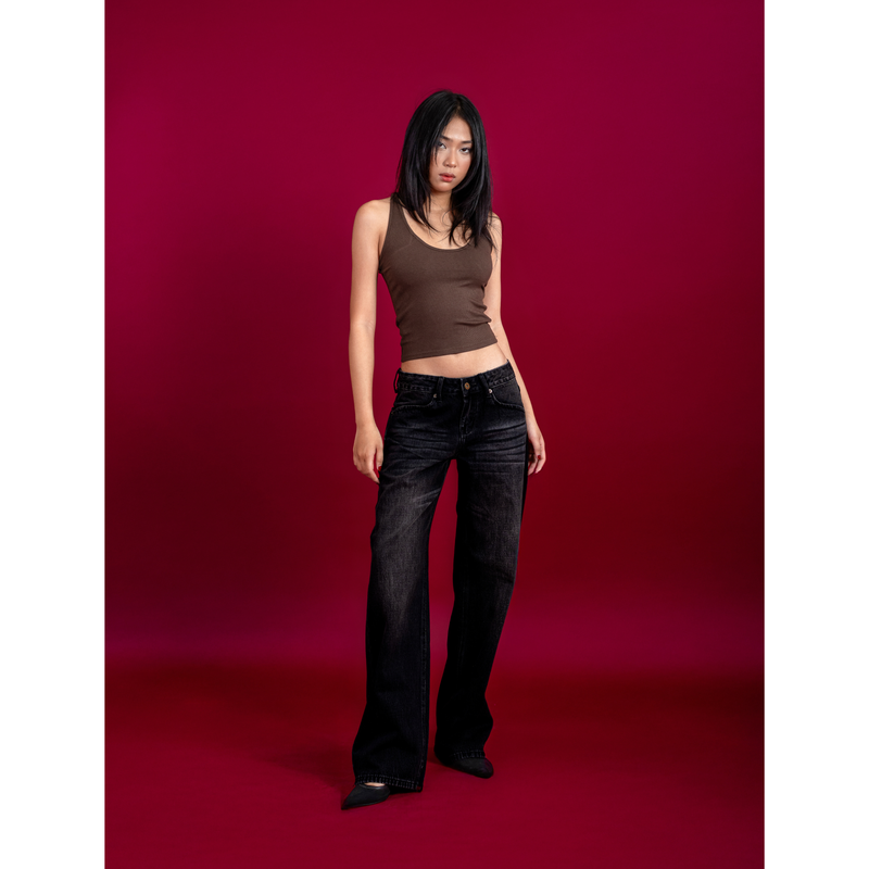 Tiberinus City（ティベリヌス シティー）の「Tiberinus - Lily Jeans - Low-Rise Straight-Leg Jeans - Black - 23 cm Rise - 23.5 cm Leg Opening（Pants）」