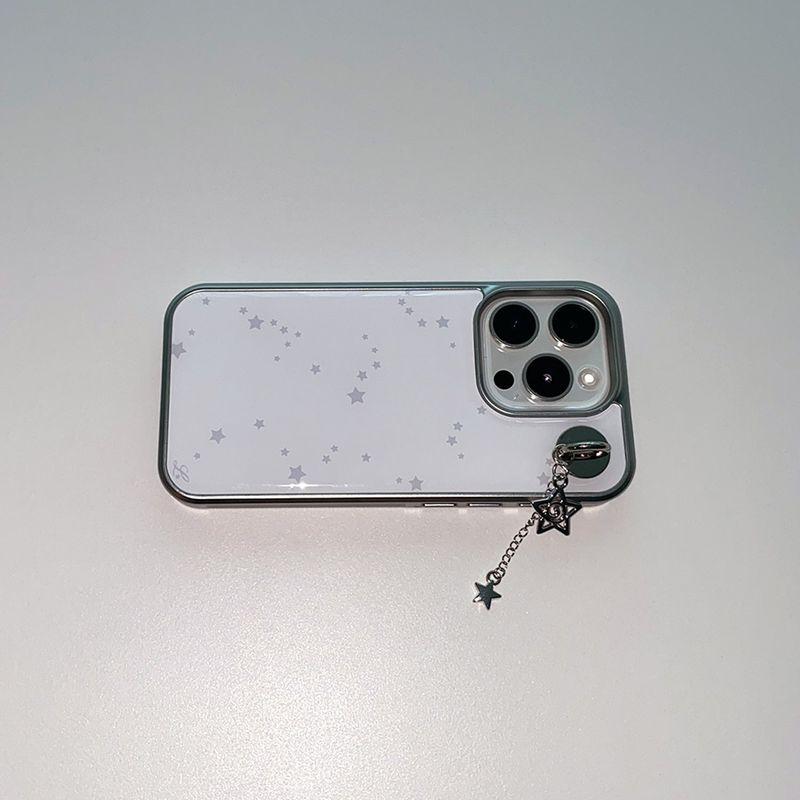 [MADE] SRARRY NIGHT PHONE CASE WHITE (epoxy silver bumper)