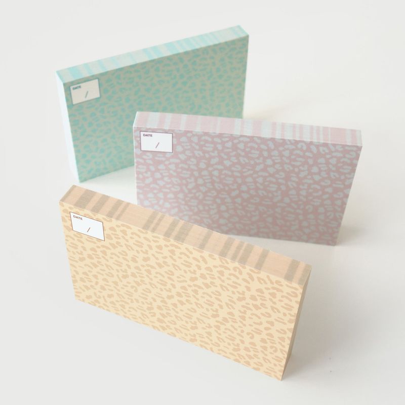 oab leopard memo set / 3 pieces