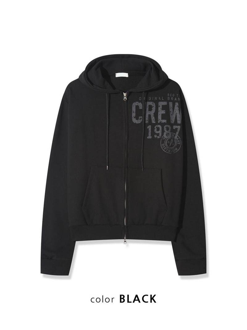 No.1404 CREW hood ZIP-UP (3color)