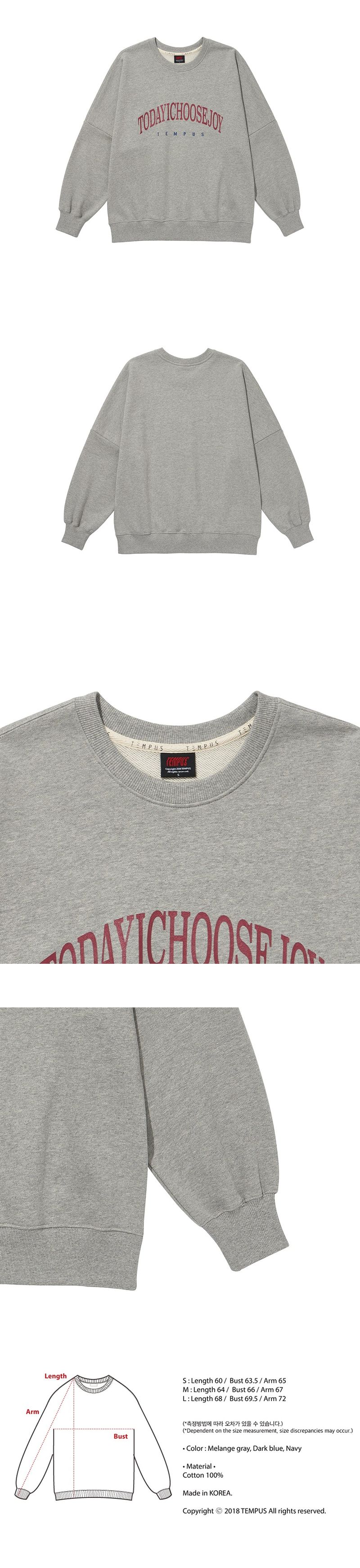 JOY TODAY SWEATSHIRTS [MELANGE GRAY]