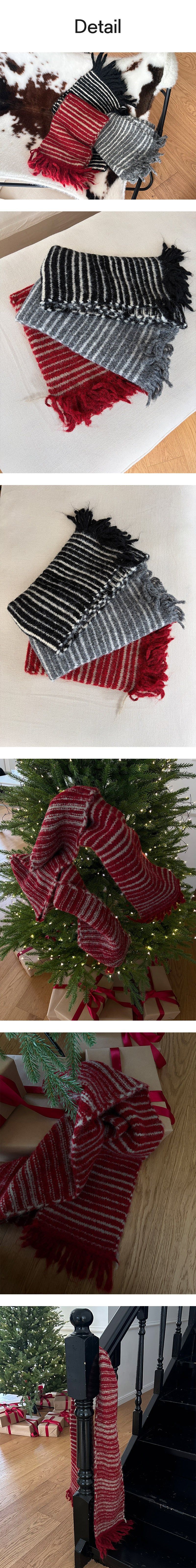 Wool stripe hair muffler(3color)