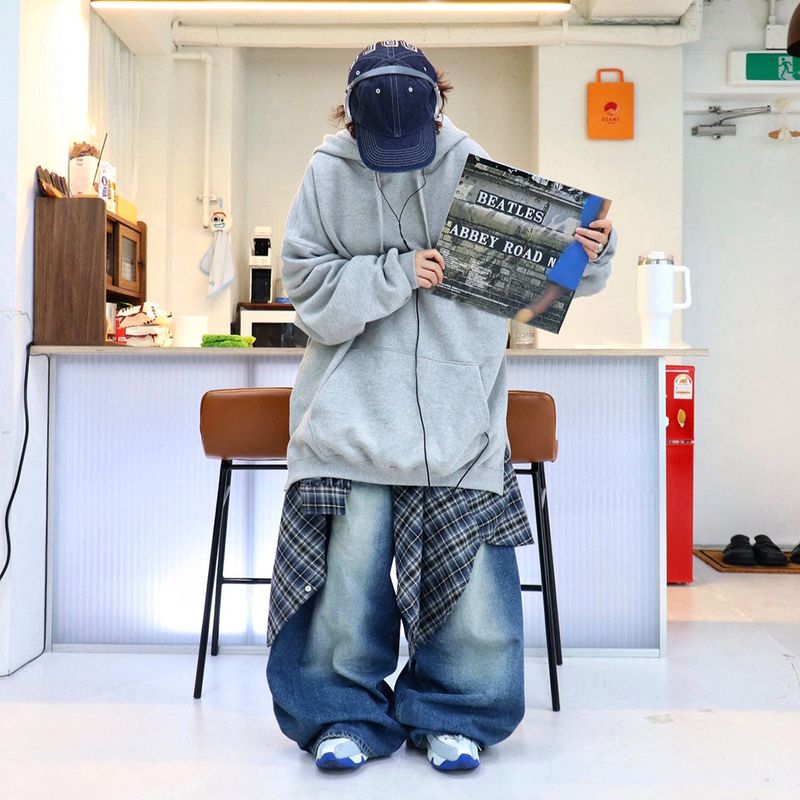 Real over-fit side incision hoodie 