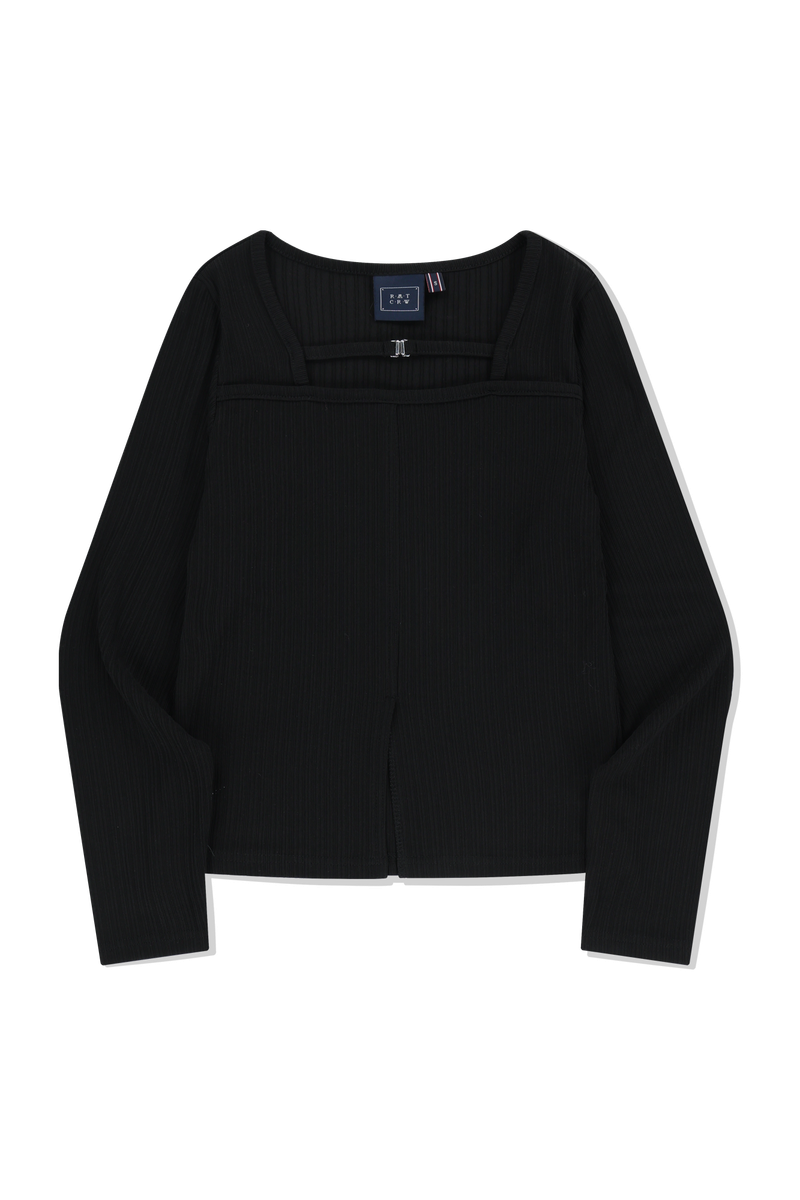 SQUARE NECK RIBBED TOP