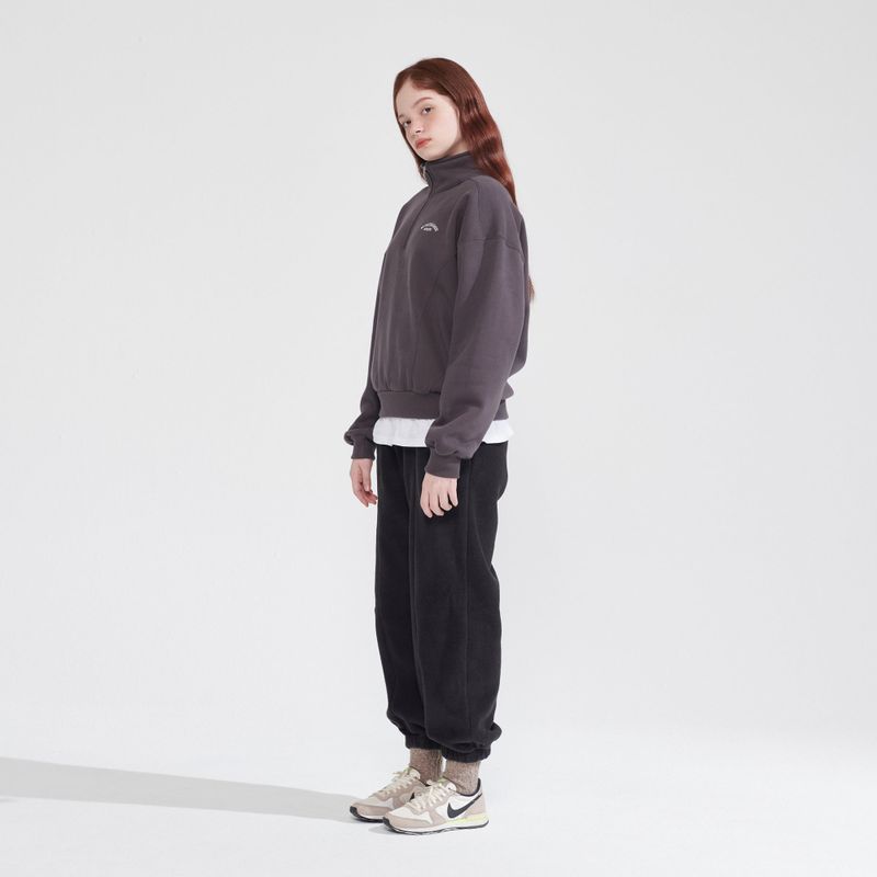 NAPPING HALF ZIPUP SWEATSHIRT_CHARCOAL
