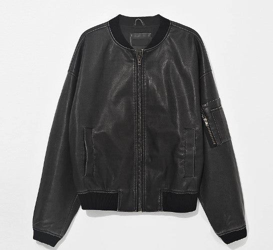 No.0925 VTG leather MA-1 JK